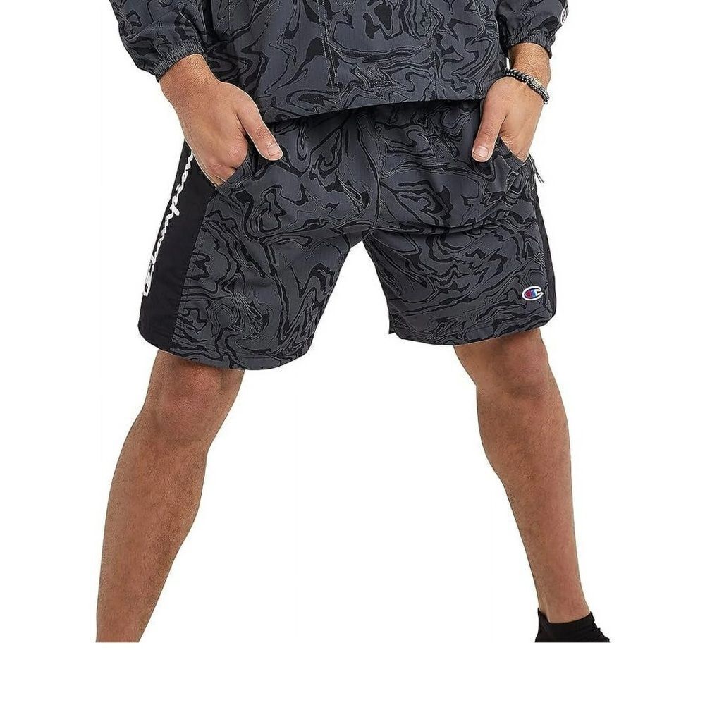Champion Mens Gray Printed Nylon Casual Shorts NWT